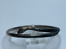 antiker silberner Historismus Schlangenarmreif um 1865+Hessonit-Granat Augen #13