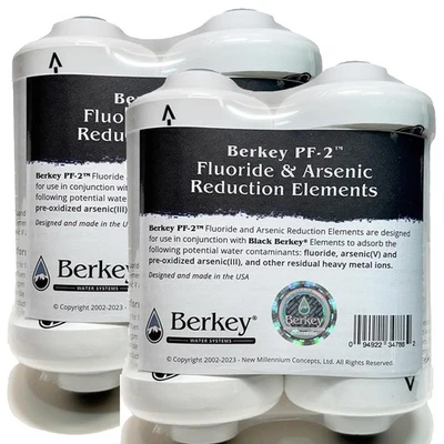 2x Berkey PF-2 Replacement Fluoride Water Filters for Berkey Systems Brand New