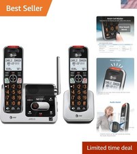 DECT 6.0 2-Handset Cordless Phone with Smart Call Blocker Answering Machine