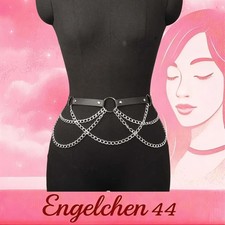 Taillengürtel Damenmode PU-Leder Hüftgürtel Gothic Ketten Träger Kleid Bauch