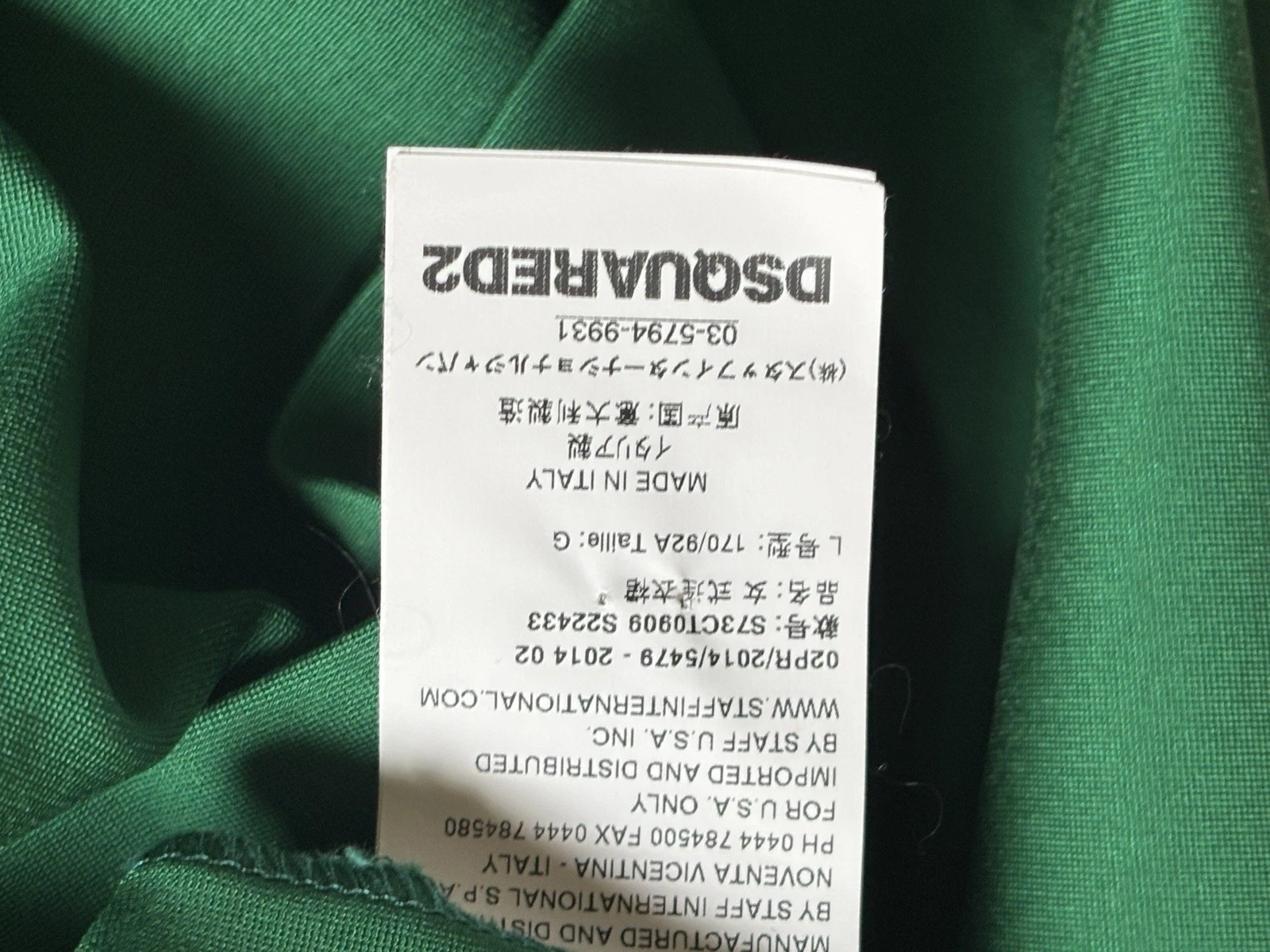Abito nuovo senza etichette DSQUARED2 VERDE FIOCCO ACCENTO SCHIENA APERTA taglia L