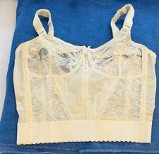 Vintage 1940s Longline Lace Bra Front Hook Bullet Bra Style Lingerie