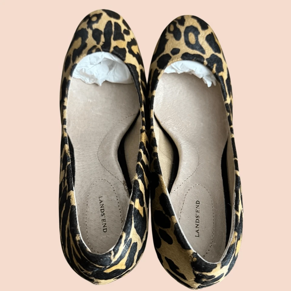 Lands End Leopard Minnie Calf Hair Pumps / SZ: 8.5 / NWT - Image 4 of 4