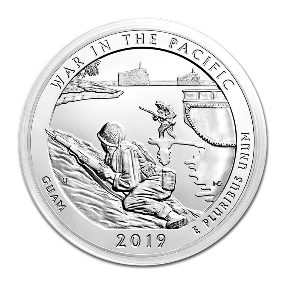 2019 $.25 5 oz W Silver America the Beautiful War in the Pacific Guam - Image 2 of 3
