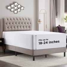 Empyrean White Extra Deep Pocket TwinXLFitted Sheet,Super Soft,Wrinkle Resistant