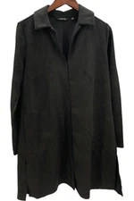 IMAN Global Chic Luxe Faux Suede Topper Black