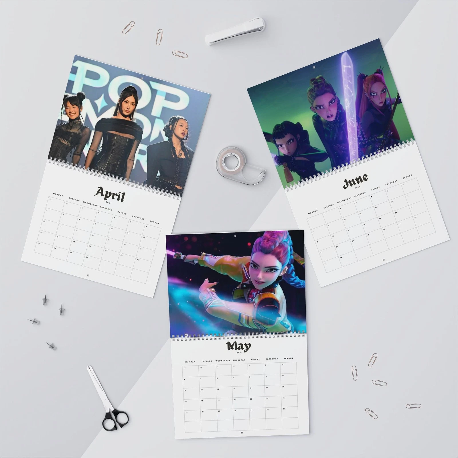 Kpop Demon Hunters 2026 Wall Calendar - Movie Inspired