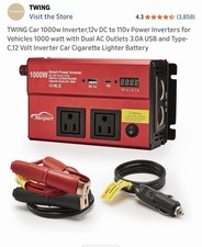 1000 W Power Inverter, Car/Light Truck 12V DC to 110V AC Converter USB and 3.0A