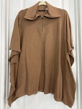 Banana Republic Women Cotton Camel Cape Poncho Cardigan One Size