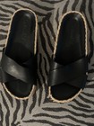 Splendid Becki platform espadrille sandals in black with crisscross straps and a — photo 2
