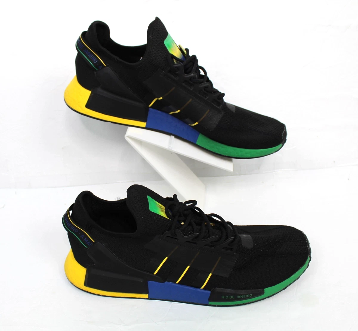Adidas NMD R1 V2 Rio De Janeiro Black Textile Mens Lace Up Trainers FY1255 Sz 14 adidas NMD_R1 V2 Rio de Janeiro | eBay main image 4