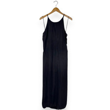 Madewell Dress Womens 14 Black Crisscross Midi Slip Cupro Blend