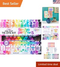 One-Step Tie-Dye Kit Party for 5, Large Party Activity, Arts Crafts Gift, V...