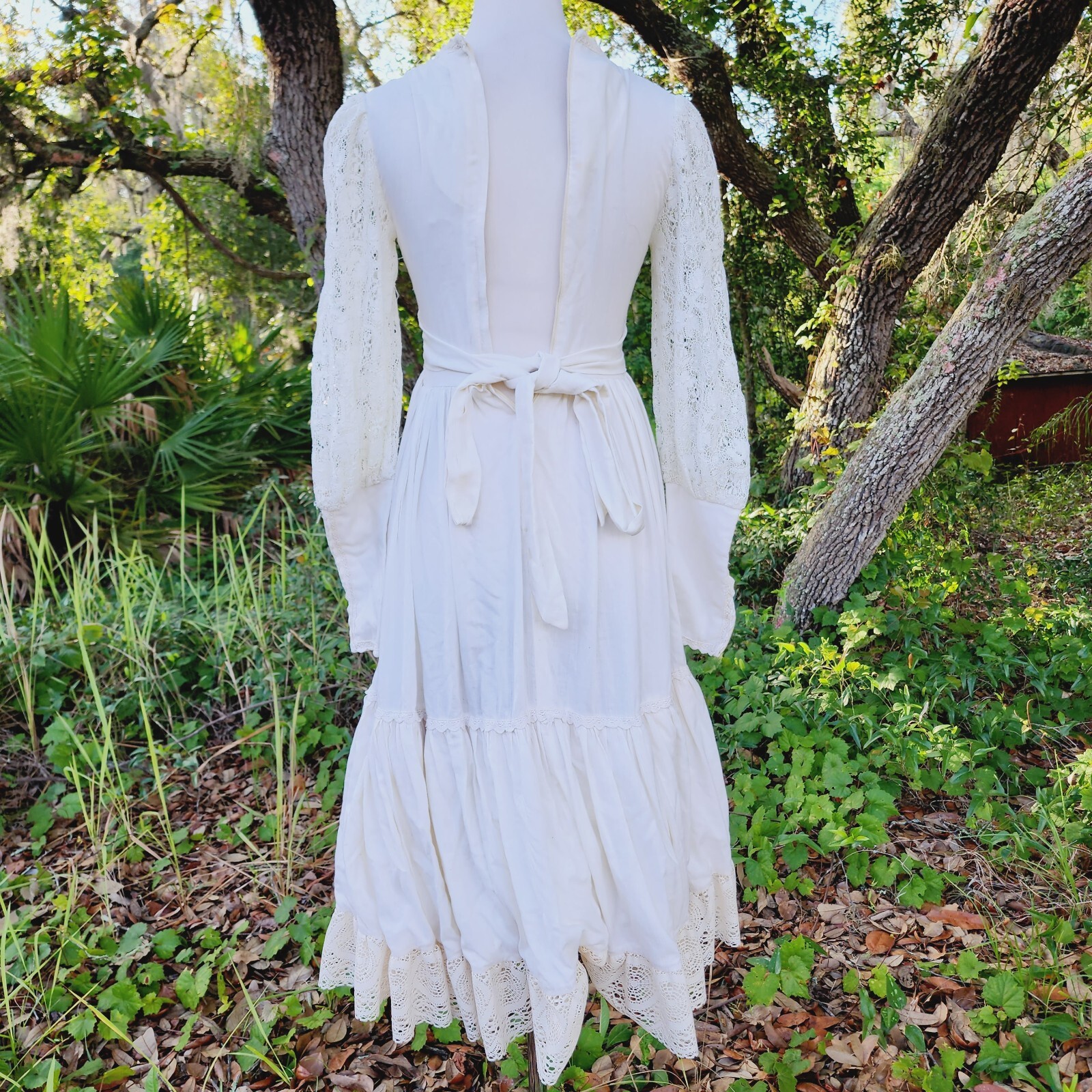 Vintage Gunne Sax Cotton Lace Bridal Cottagecore Lace Up Dress Prairie ...