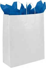 White Paper Shopping 250 Bags 13” x 6” x 15 ½” Travler Retail Merchandise Gift