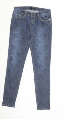 Oodji Damenjeans blau Tiermotiv Baumwolle Skinny Größe 8 L30 in normal