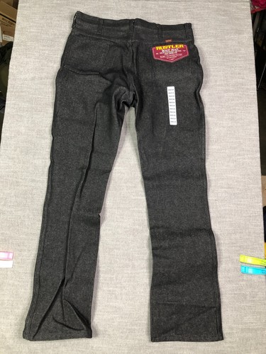 VTG Deadstock Rustler Jeans Mens 38x34 Gray USA Made 80s Bootcut Wrangler - Picture 5 of 12