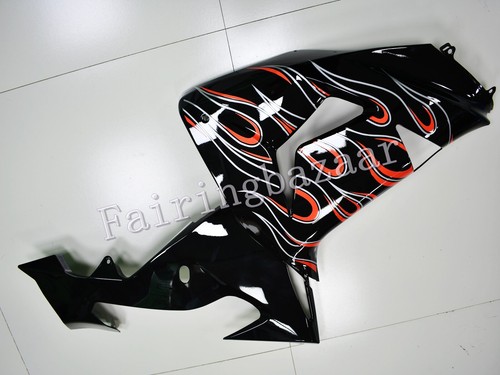 Fit for 2006 2007 ZX10R Black Red Flames ABS Injection Bodywork Fairing Kit - Picture 4 of 7