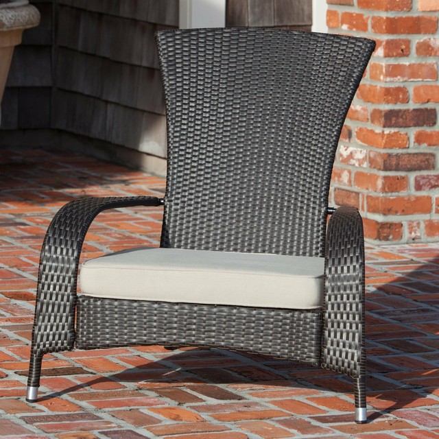 Wicker Adirondack Chair Patio Furniture Porch Poolside Outside Relaxing