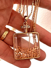 DESIGNER  FRANK USHER  ROSE GOLD TONE PERFUME BOTTLE NECKLACE PENDANT