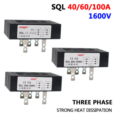 SQL Three-Phase Bridge Rectifiers Power Module 40A,60A,100A 1600V with Heatsink