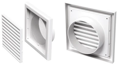 Lüftungsgitter Abluftgitter Zuluftgitter Außen dalap GP FN Ø100mm / 154x154 3252