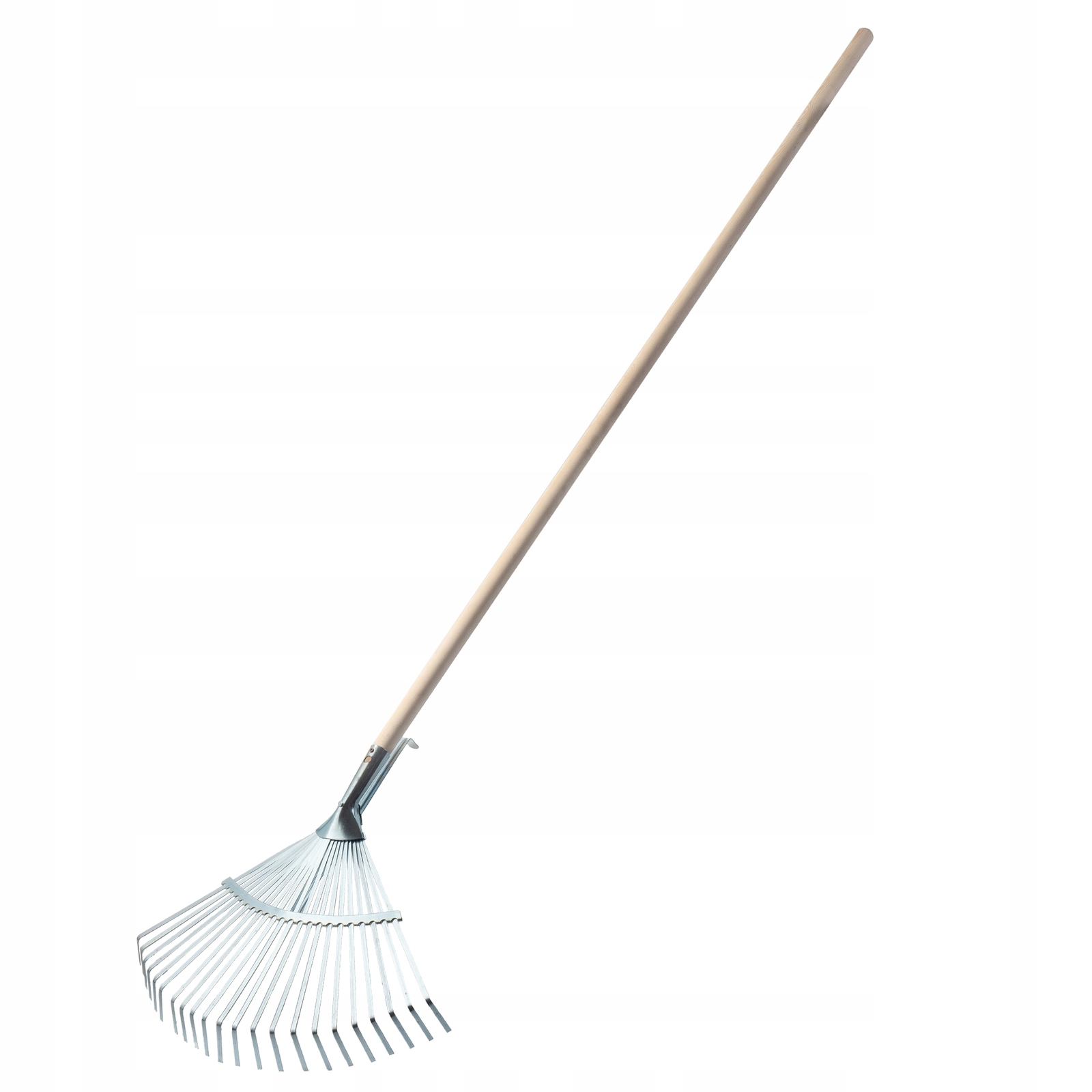 Rastrello KADAX con manico in legno, foglie regolabili, 46 x 164 cm