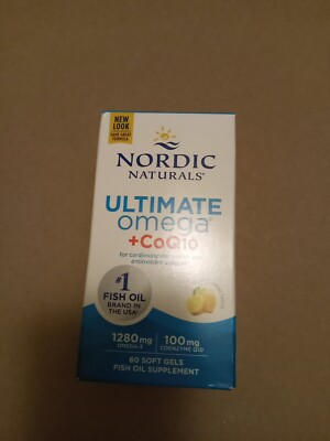 Nordic Naturals Ultimate Omega-3, 1280mg + CoQ10, 100mg 60 SoftGels Exp 10/27
