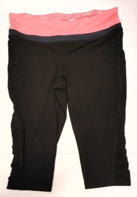 NEW WOMEN'S TANGERINE ACTIVE CAPRI LEGGING Navy/Pink Small