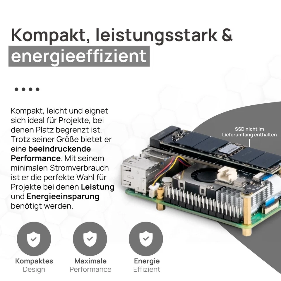 Raspberry Pi 5 NVMe Set | PCIe M.2 | 64GB Edition| Metallgehäuse | Active Cooler - Bild 4 von 4