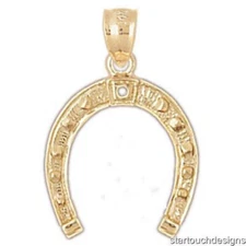 New 14k Yellow Gold Horseshoe Pendant
