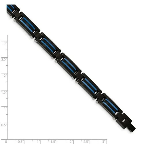 *BRAND NEW* Chisel Stainless Steel Black and Blue IP-plated Bracelet SRB2274-8.5 - Image 4 of 4
