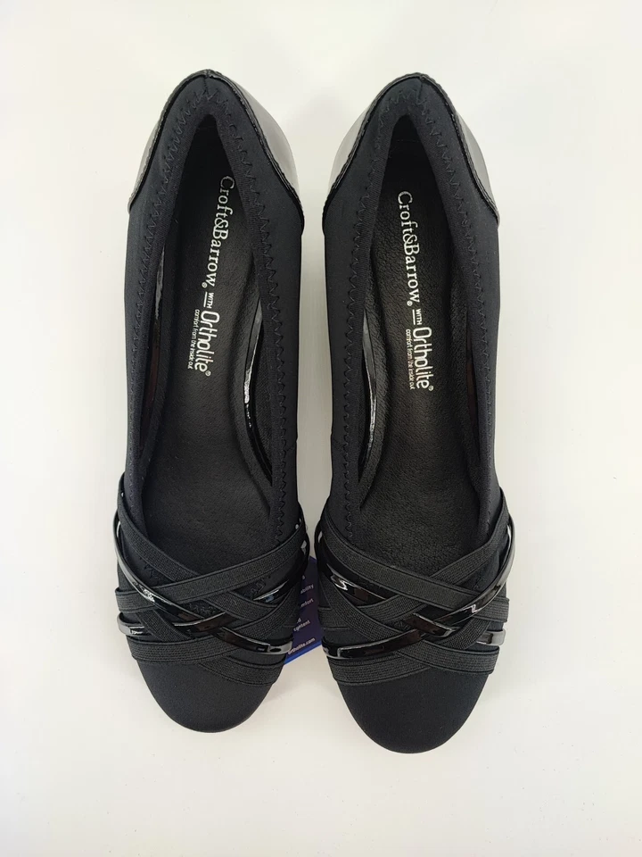 Zapatos de vestir Croft & Barrow para mujer paisaje ballet negro cuña talla 10M EE. UU. Foto 4 de 4