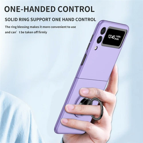 For-Samsung Galaxy Z Flip 4 3 5G Slim Matte Hard Case with Ring+Screen Protector - Picture 84 of 94
