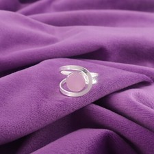 925 Sterling Silver Round Natural Rose Chalcedony Band Ring Jewelry US All Size