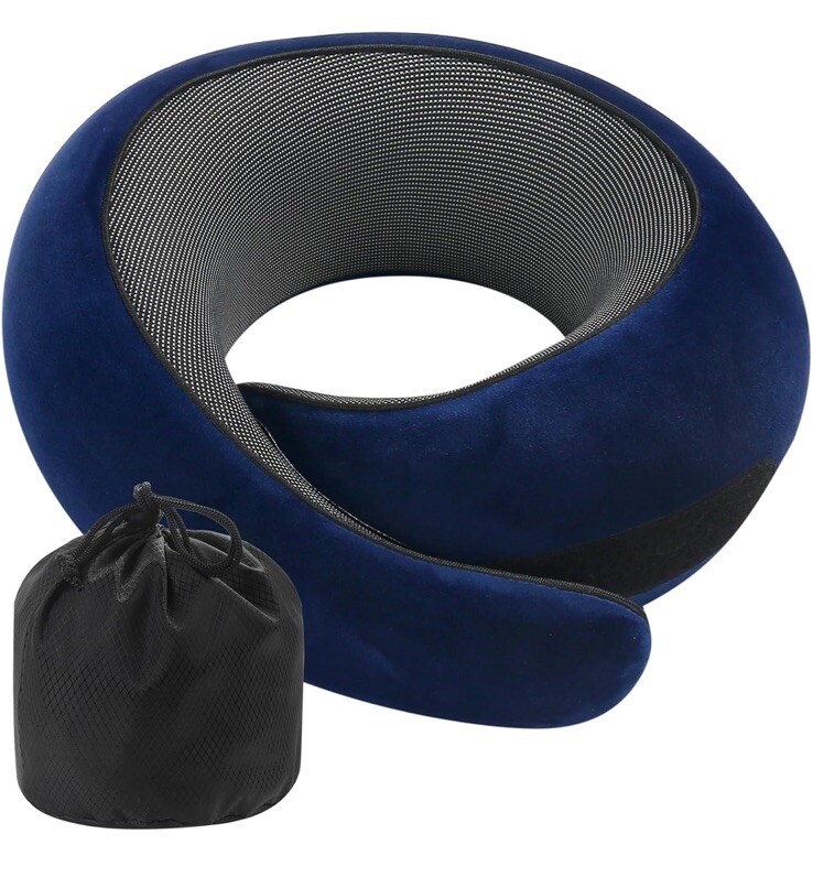 Memory Foam Neck Travel Pillow for Airplane Comfort-image