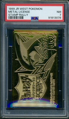 PSA 7 Lugia Metal License Stamp Rally JR West Japanese 1999 PSA 7 Lugia Metal License Stamp Rally JR West Japanese 1999