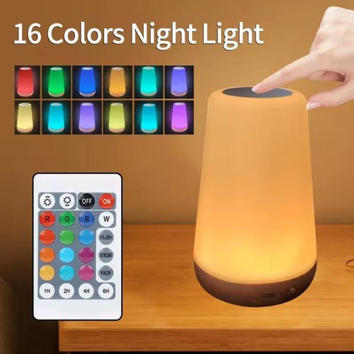 LED Nachttischlampe Touch Dimmbar USB Aufladbar Nachtlicht mit Fernbedienung - Bild 2 von 16