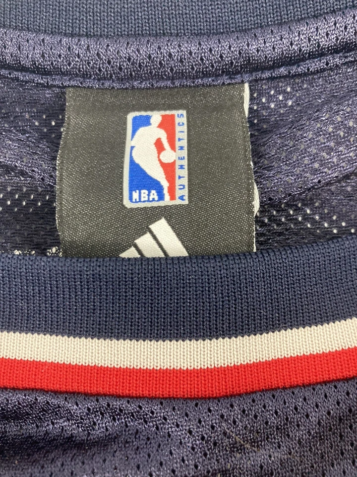 Camiseta de los New Jersey Nets de la NBA para hombre grande cosida Vince Carter #15 azul marino Addidas Foto 4 de 4