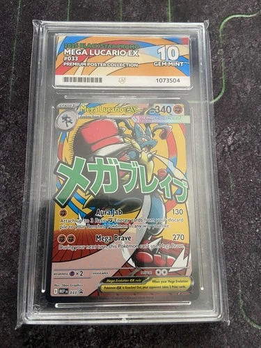 Mega Lucario Ex 033 Black star promo Ace Gem Mint 10 Perfect Subgrades!