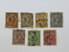 Dutch East Indies - Scott #23,24,25,26,27,28,29 (1895) Used - Free Shipping