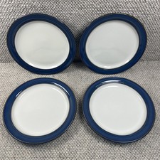 Denby Boston Blue Side Plates 18cm  X 4 New Unused Stoneware VGC