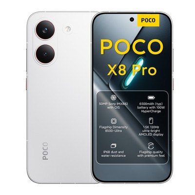 Xiaomi POCO X8 Pro 5G Smartphone Weiß 8+256GB Dimensity 8500-Ultra 6.59 Zoll EU