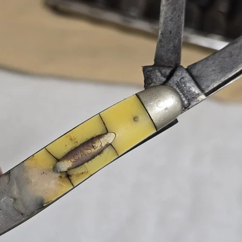 VTG Case Tested XX Stockman Pocket Knife 3 Blade Yellow Celluloid 1920–1940 READ