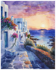 mykonos (1) A1-A4 Poster Art Painting Master Fine Classic Wall Decoration