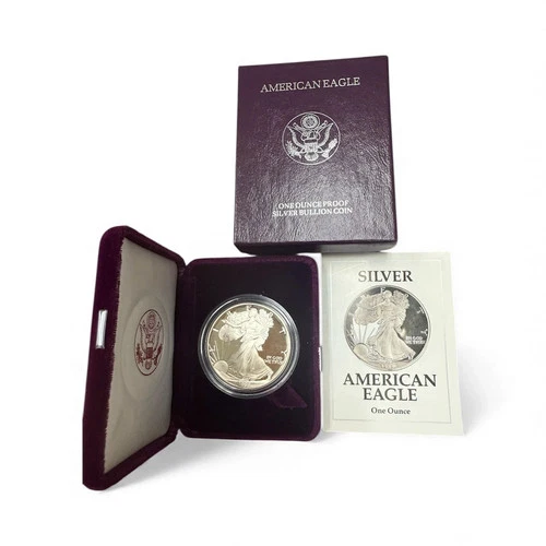 1991 S American Silver Eagle PROOF 1 Oz Silver - Coin & Box & COA