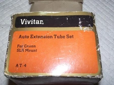 VINTAGE VIVITAR AUTO EXTENSION TUBE SET AT-4 FOR CANON FD/FL MOUNT, NEW IN BOX