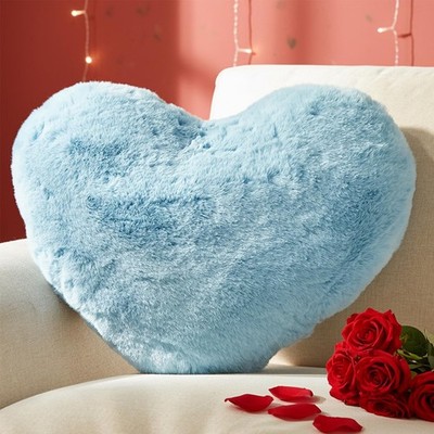 Valentine's Day Heart Pillow, Light Blue Heart Shape Pillow Cuddle Pillow, Love Decorative Turquoise...