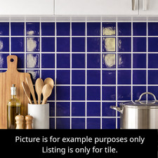 2x2 Dark Blue Glossy Tile Wall Kitchen Bathroom Ceramic 10 Sq Ft C L22