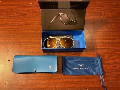 FORCEFLEX Tango Flexible Unbreakable Sports Sunglasses, White with Gold Mirror